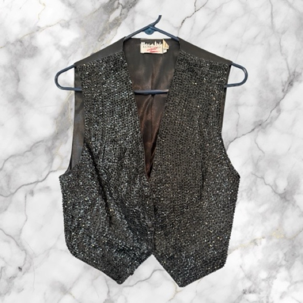Black Sequin Vest